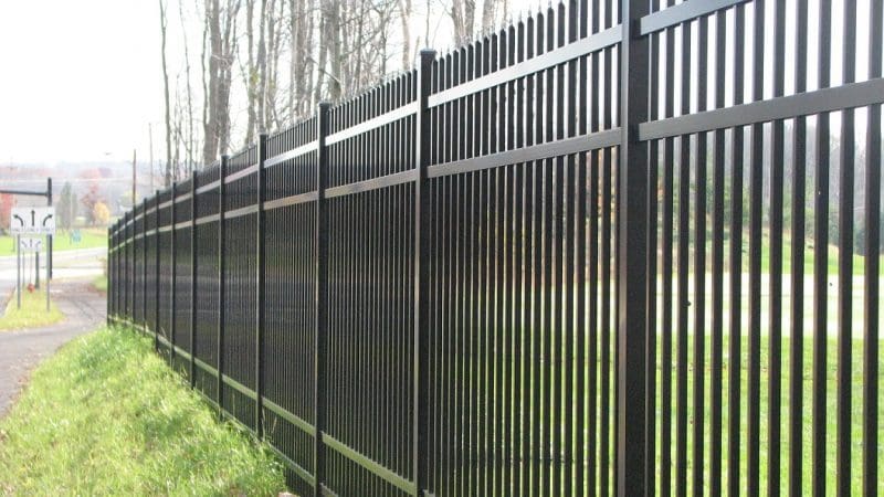 Commercial aluminum fence installation in Chicago by Osceola Fence