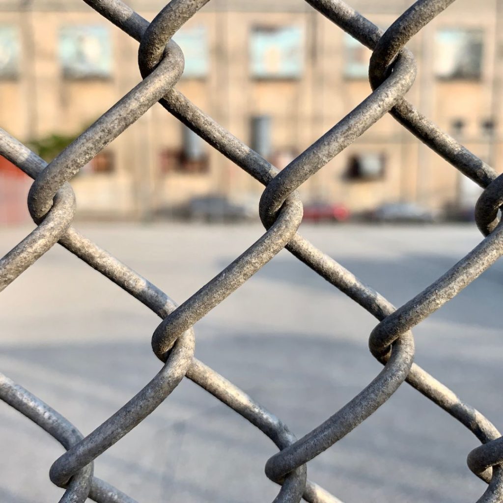 chain link fence in school