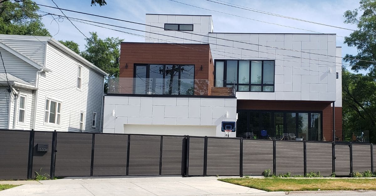 big light brown composite fence chicago il