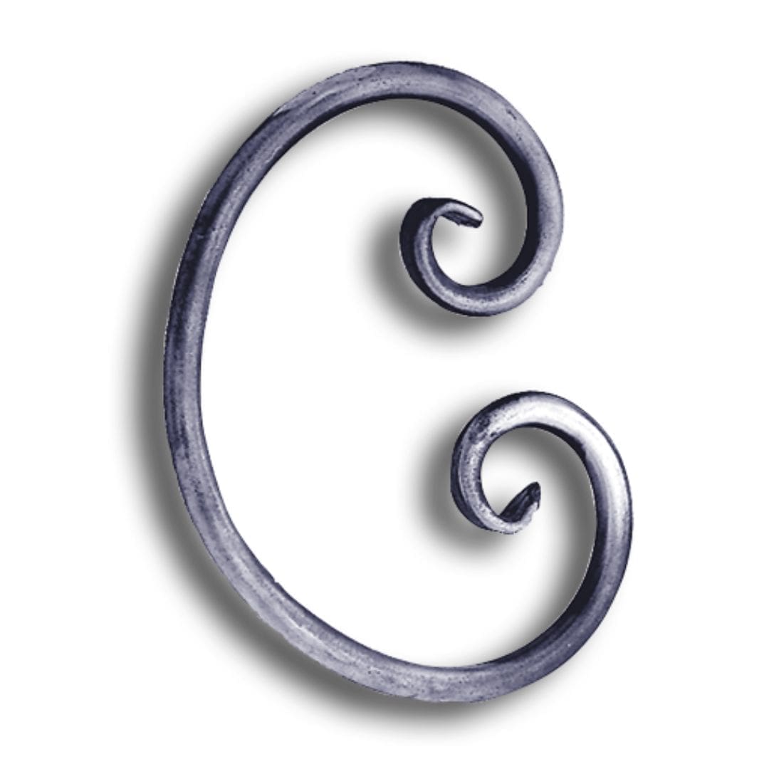 Ornamental scroll accents for a steel fence