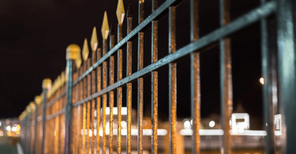 commercial fence lighting illuminating security