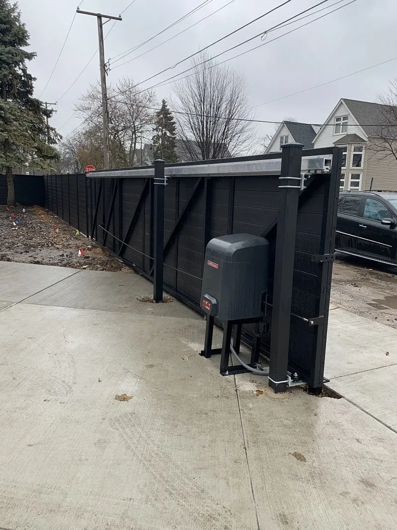 Automatic security gate installation in Chicago by Osceola Fence