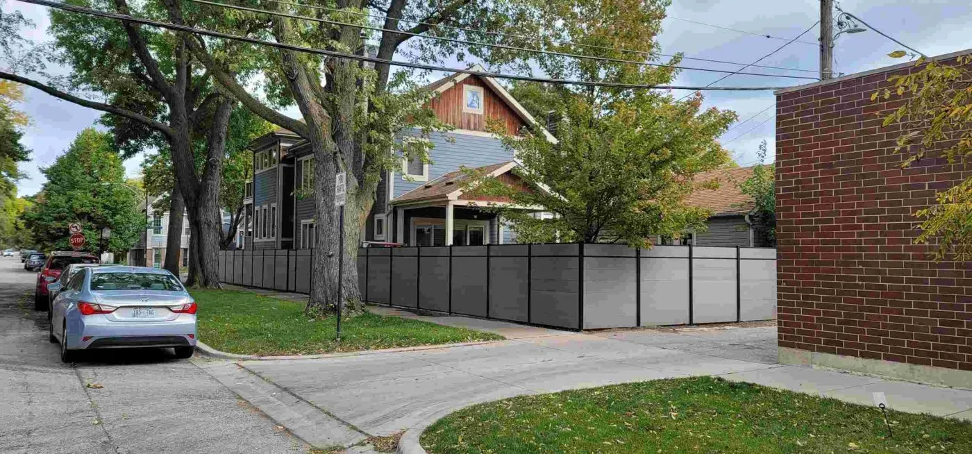 Modern composite privacy fence installation in Chicago