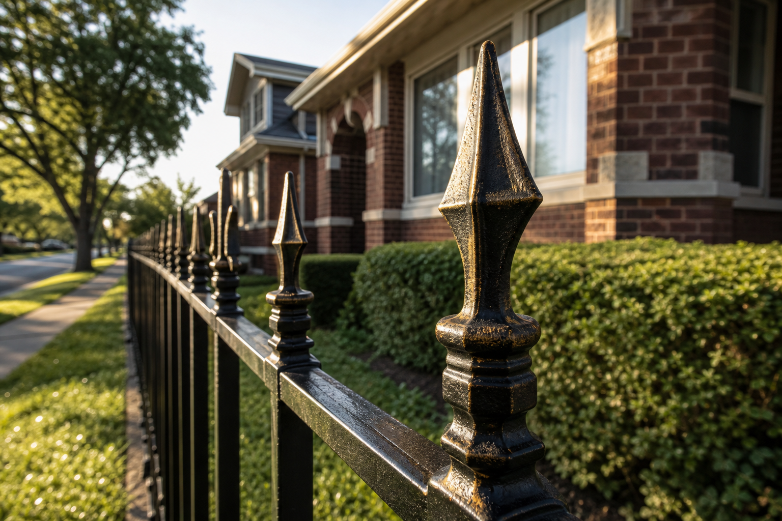 Iron fences in Harwood Heights, IL