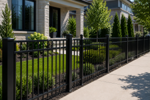 Aluminum fence Chicago domestic barriers residential fencing modern durable low maintenance