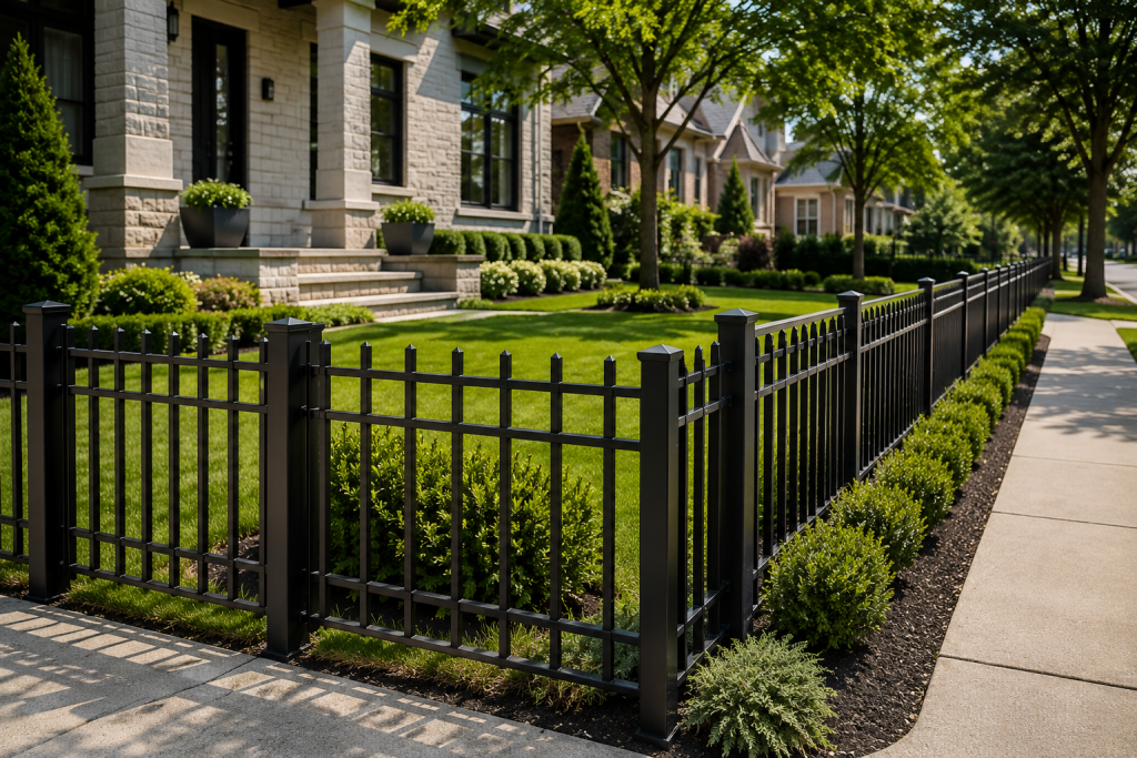 Aluminum fence Chicago residential stylish secure durable modern home fencing