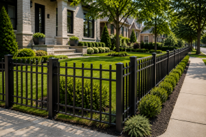 Aluminum fence Chicago residential stylish secure durable modern home fencing