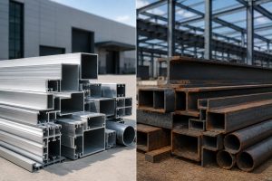 Comparison between aluminum and steel construction materials in industrial environment