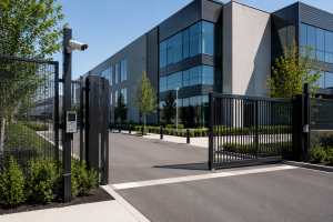 Business security reinforcement access control fencing automated gates commercial protection system