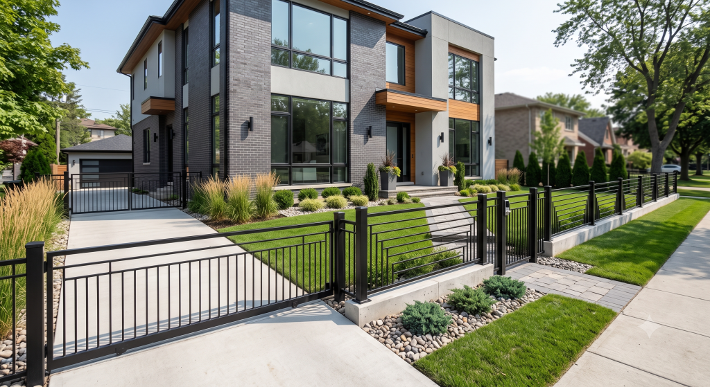Chicago fence installation with custom wrought iron railings