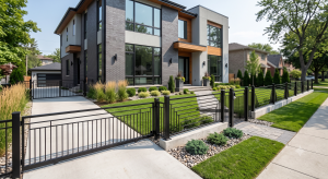 Chicago fence installation with custom wrought iron railings