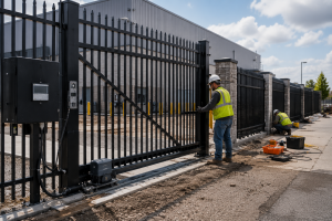 Commercial fence contractor Chicago installation industrial fencing security systems gates