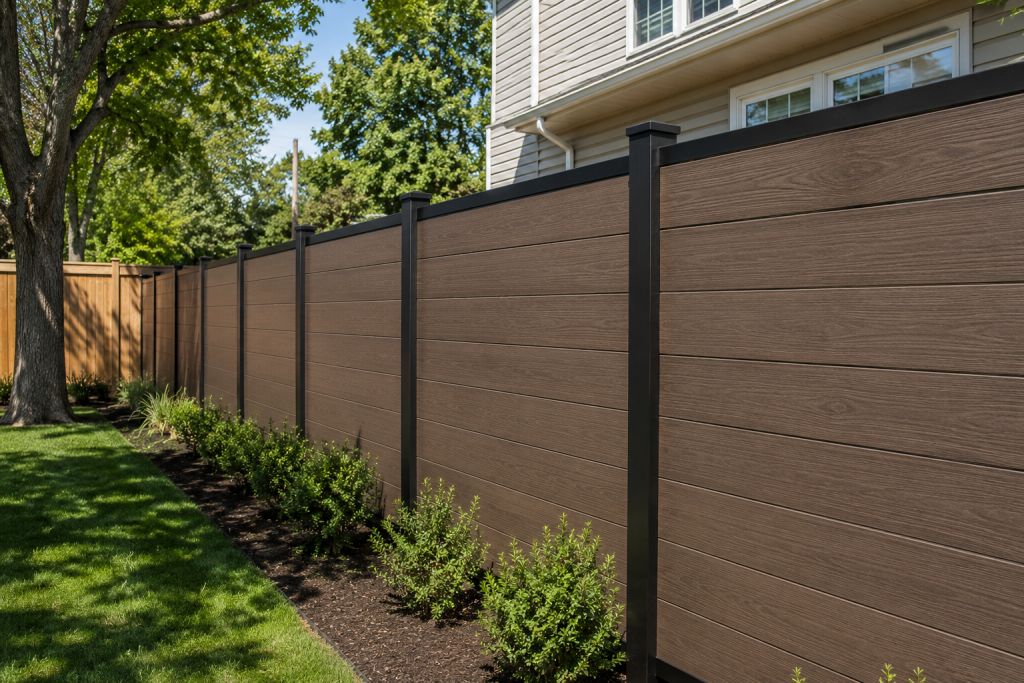 Modern composite fencing Chicago eco friendly durable wood style fence installation