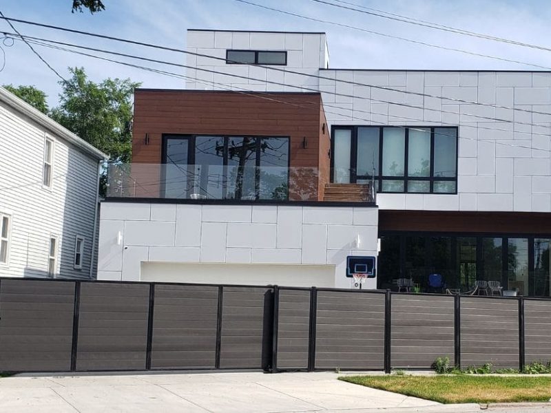 big light brown composite fence chicago il