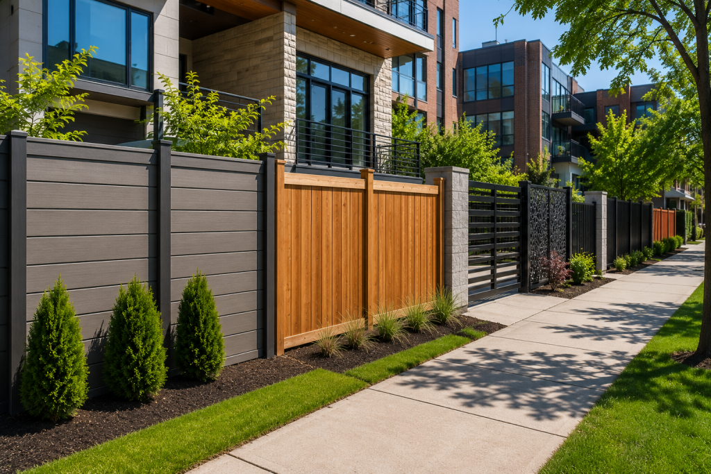 Fence styles Chicago composite wood modern fencing residential commercial landscape design