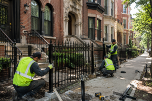 Fence installation in historic neighborhood Chicago with permit compliance and architectural matching