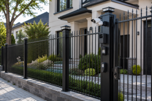 Home security fence Chicago systems perimeter protection iron fence cameras sensors