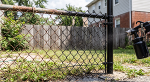 how to paint chain link fence