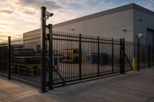 Industrial enclosures Chicago steel fencing protecting equipment warehouse and commercial property