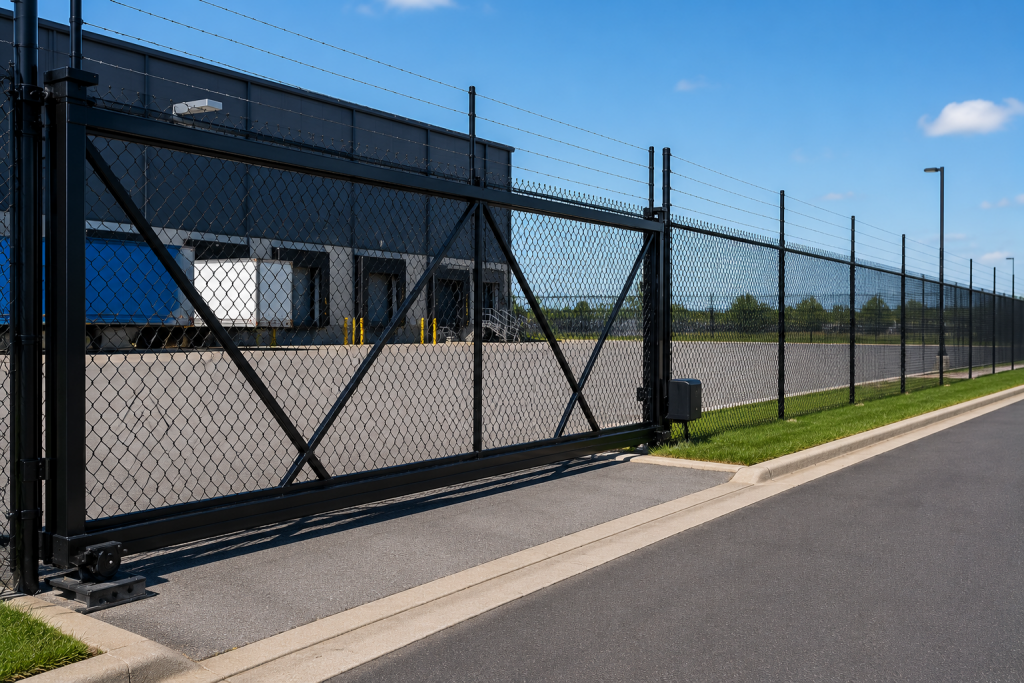 Industrial fence Chicago security perimeter chain link metal fencing commercial industrial property protection durable installation
