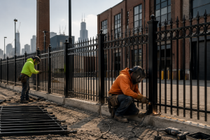 Iron fence Chicago industrial fencing installation commercial and residential security perimeter