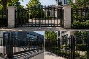 Iron fence designs Chicago swing and sliding gate styles