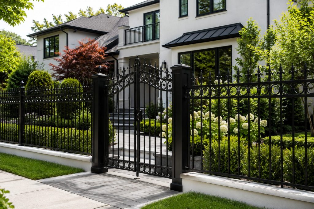 Iron Fence installed in a residential neighborhood