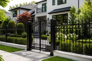 Iron Fence installed in a residential neighborhood