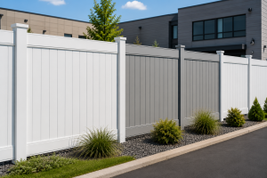 Vinyl fence Chicago commercial installation durable low maintenance privacy security customizable fencing