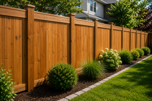 Wood fence Chicago sturdy lumber fencing residential commercial privacy security durable natural wood design