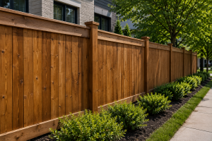 Wood fence Chicago durable timber fencing residential commercial high quality wood installation