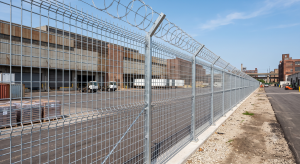 Woven wire fence Chicago industrial secure fencing system galvanized steel