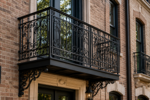 wrought iron balcony chicago design