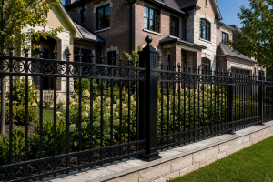 Elegant wrought iron fence Chicago installed for residential security and aesthetic appeal