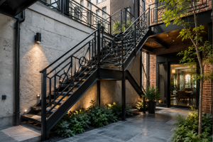Modern wrought iron staircases Chicago indoor outdoor residential commercial design